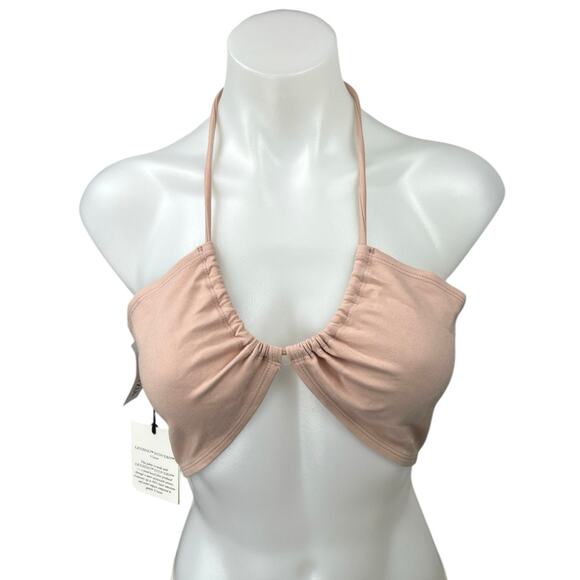 NEW Aritzia Sunday Best Cora Pink Halter Strap Multi Twist Bandeau Crop Top S - Picture 1 of 4